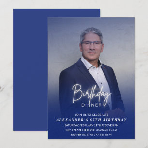 Convite de jantar de aniversário de 67 anos Foto H