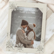 Convite de jantar de casamento íntimo de inverno