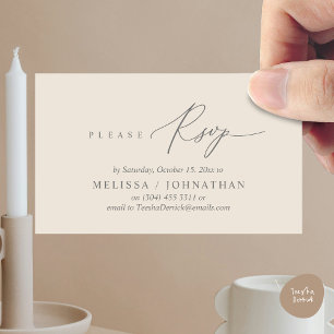 Convite de Jantar de Casamento Modern Romantic RSV