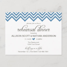 Convite de Jantar de Ensaios Blue Chevron Postcard