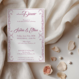 Convite de Jantar de Ensaios Elegante – Rosa F