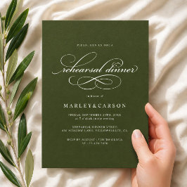 Convite de Jantar de Ensaios em Caligrafia Elegant