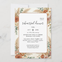Convite de Jantar de Ensaios Floral Boho Rústico