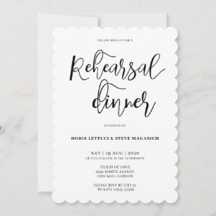 Convite de Jantar de Ensaios Minimalista Elegante