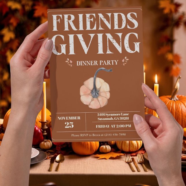 Convite de Jantar de Friendsgiving | Abóbora (Criador carregado)