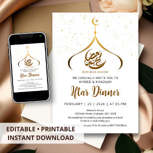 Convite de Jantar de Iftar de Ramadan Minimalista