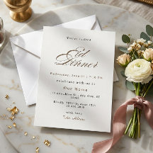 Convite de Jantar Elegante do Eid Minimalista Dour