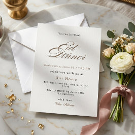 Convite de Jantar Elegante do Eid Minimalista Dour
