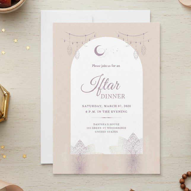Convite de Jantar Elegante para Iftar (Criador carregado)
