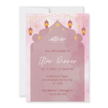 Convite de jantar Iftar mesquita rosa ramadan
