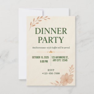 Convite de Jantar Minimalista Elegante