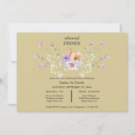 Convite de jantar para casamento de flores silvest