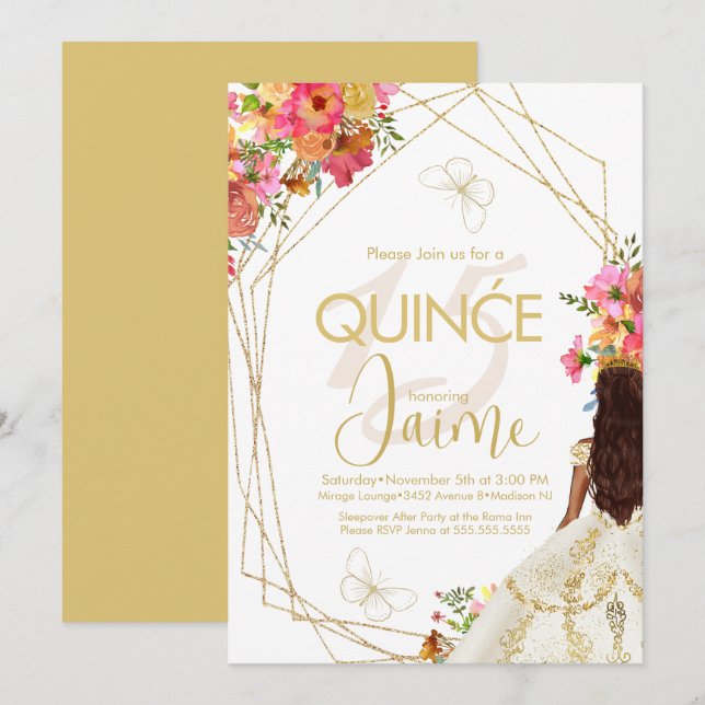 Convite de Jardim da Menina de Flores de Quince Mo (Frente/Verso)