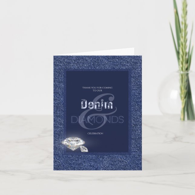 Convite de jeans e diamantes (Frente)