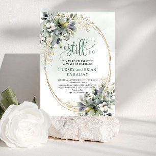 Convite de Juramento de Casamento Verde Sage Elega