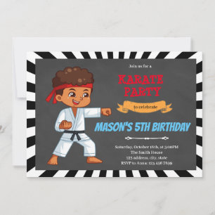 convite de karatê para menino africano