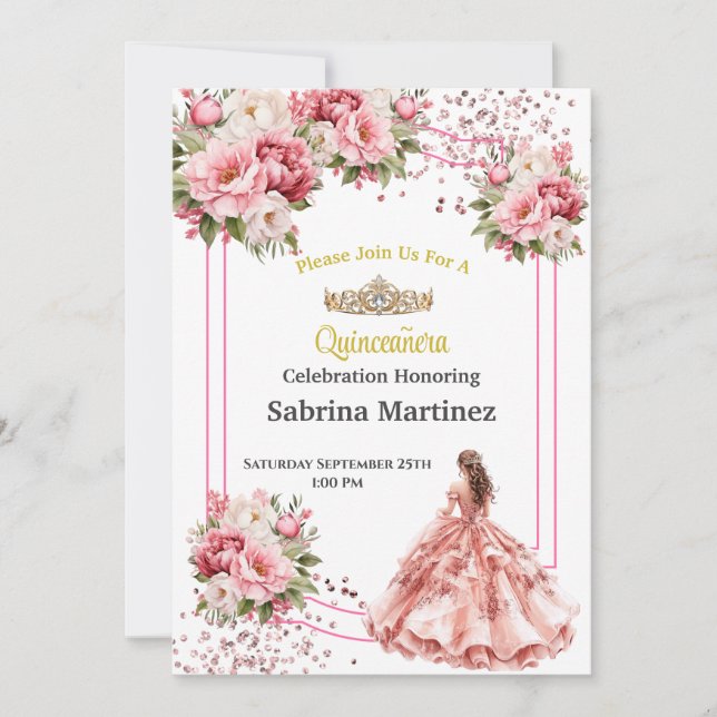 Convite de La Quinceanera (Frente)