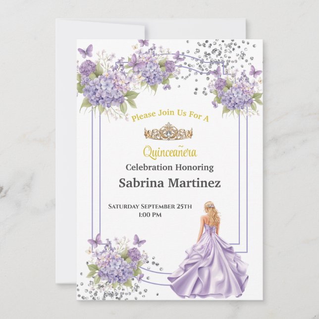 Convite de La Quinceanera (Frente)