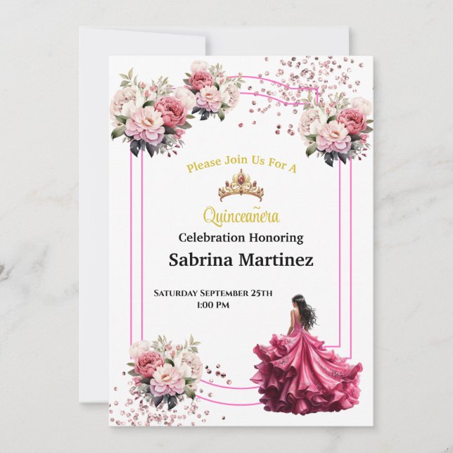 Convite de La Quinceanera (Frente)