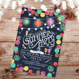 Convite de Lampions para Festa de Verão Preto e El