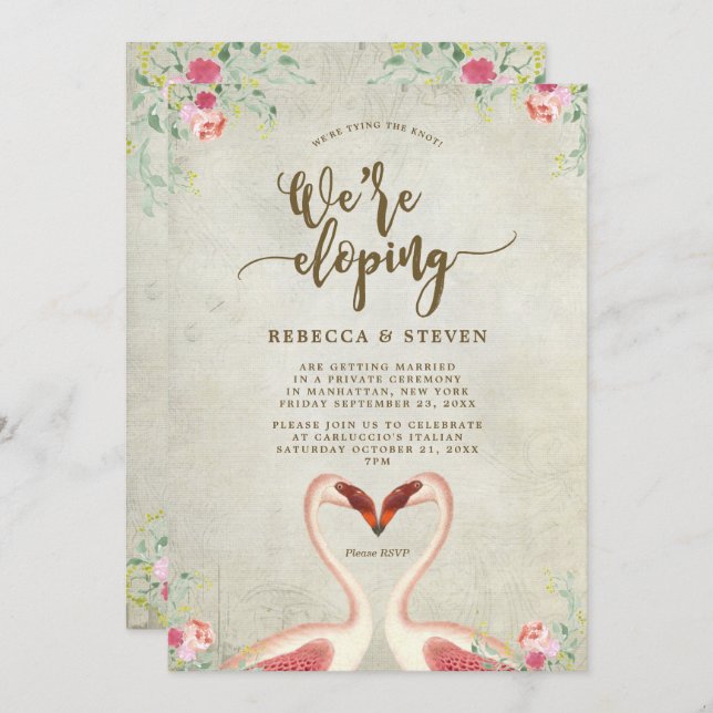 convite de lançamento do flamingo casando (Frente/Verso)