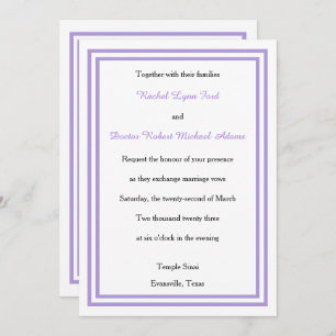 Convite de Lavanda Dupla - 5x7Wedding