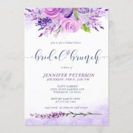 Convite de Lavanda Roxo Bridal Brunch