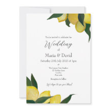 Convite de Limões Pintados a Óleo