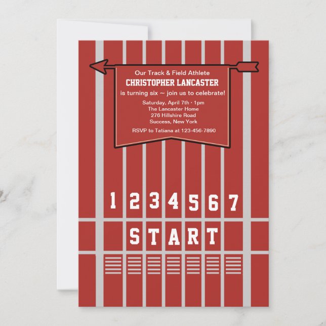 Convite de Linha de Início de Rastreio e Campo (Frente)