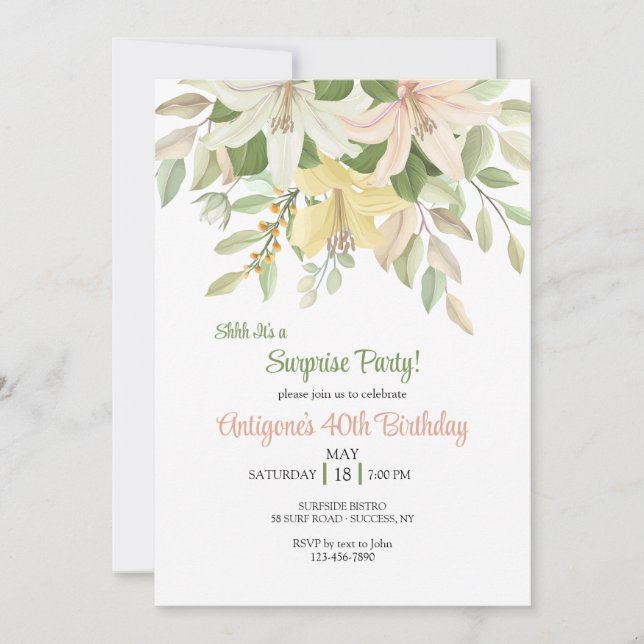 Convite de Lírios Rubrum (Frente)