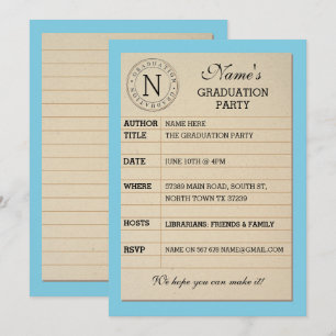 Convite de Livro Azul de Festa de formatura de Car