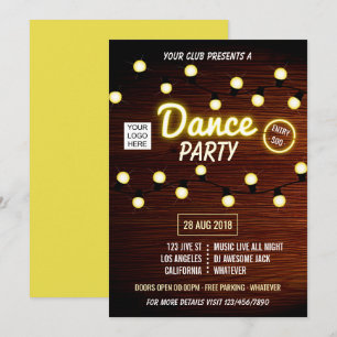convite de logotipo de música de dança de DJ de cl