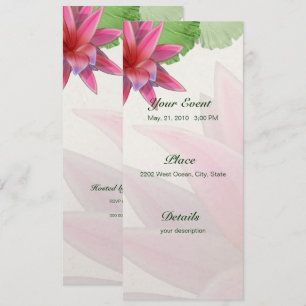 Convite de Lotus Rosa 4 x 9,25