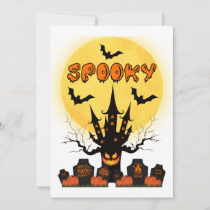 Convite de Lua de Halloween Assustador