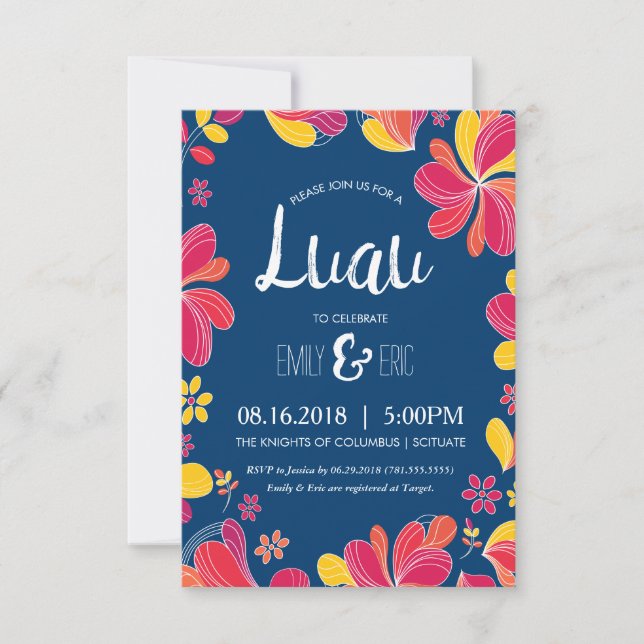 Convite de Luau - Convite de Festa Tropical Havaia (Frente)