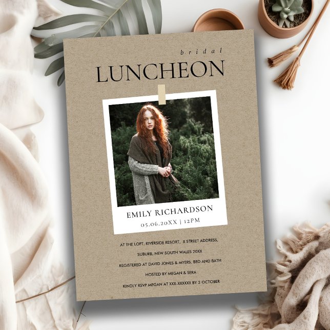 CONVITE DE LUNCHEON DA BRIDAL DA FOTO PERSONALIZAD (Criador carregado)