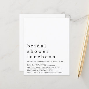 Convite de Lunchon de Chá de panela Minimalista de