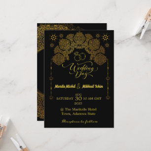 Convite de luxo com ornamento Dourado islâmico
