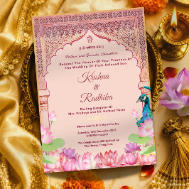 Convite de luxo étnico para casamento indiano