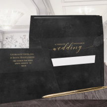 Convite de Luxo para Casamento Elegante Dourado Ne