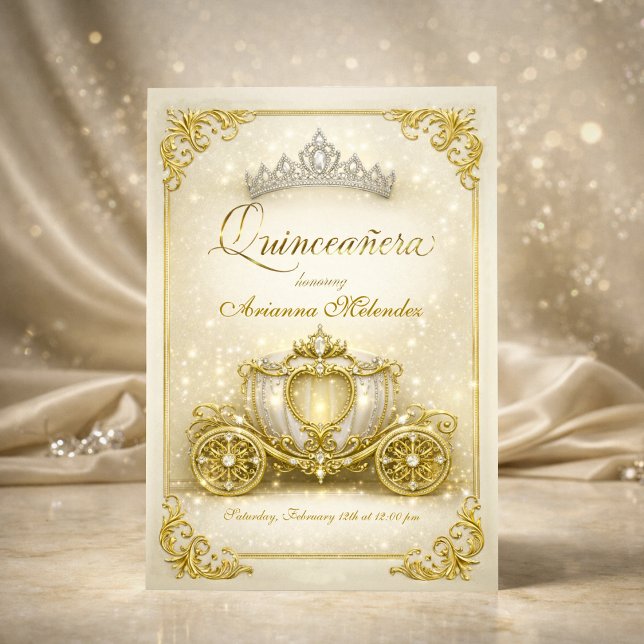 Convite de Luxo para Festa de 15 Anos Princesa em  (Criador carregado)
