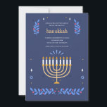 Convite de Luz de Hanukkah<br><div class="desc">Convide familiares e amigos para acender as velas com você com este convite requintado. (Imagem por Freepik). O cartão é fácil de personalizar com sua redação, fonte e cor da fonte. Não é exatamente o que você está procurando? Todos os nossos produtos podem ser personalizados para atender às suas necessidades...</div>