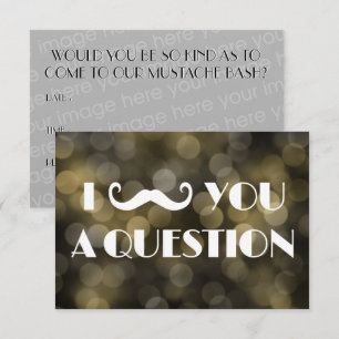 Convite de Luzes Bokeh Pergunta Bigode