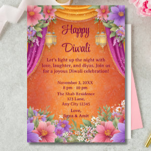 Convite de Luzes de Lâmpadas de Cartão de Férias F