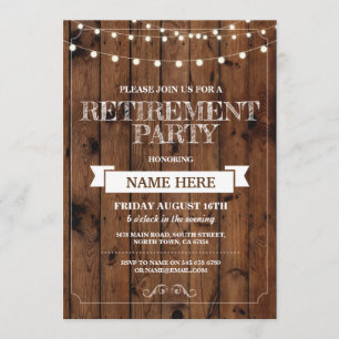 Convite de madeira aposentado rústico do partido
