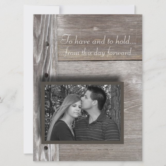 Convite de madeira do casamento do celeiro (Frente)