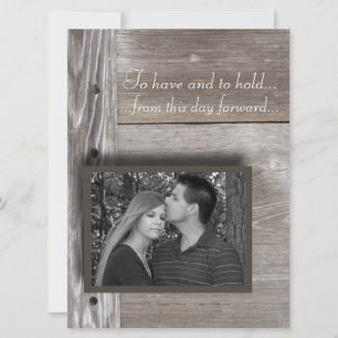 Convite de madeira do casamento do celeiro