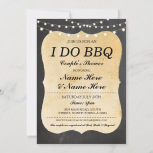 Convite de madeira rústica para Chá de Casal com c