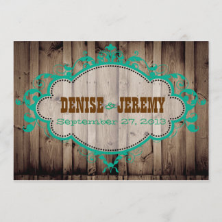 Convite de madeira rústico do casamento