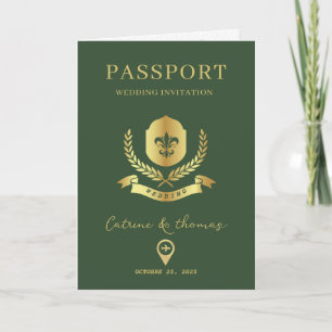Convite de Mapa Mundial de Passaporte de Destino d